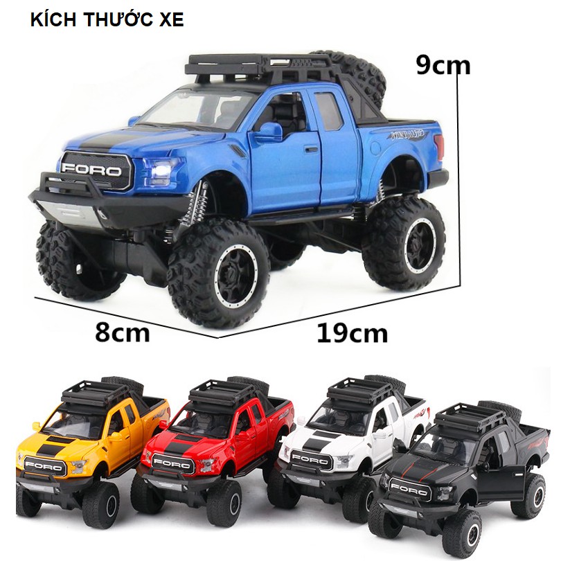 Xe mô hình ô tô bán tải FORD Offroad F150 tỉ lệ 1:32 xe có âm thanh động cơ và đèn mở được cửa xe