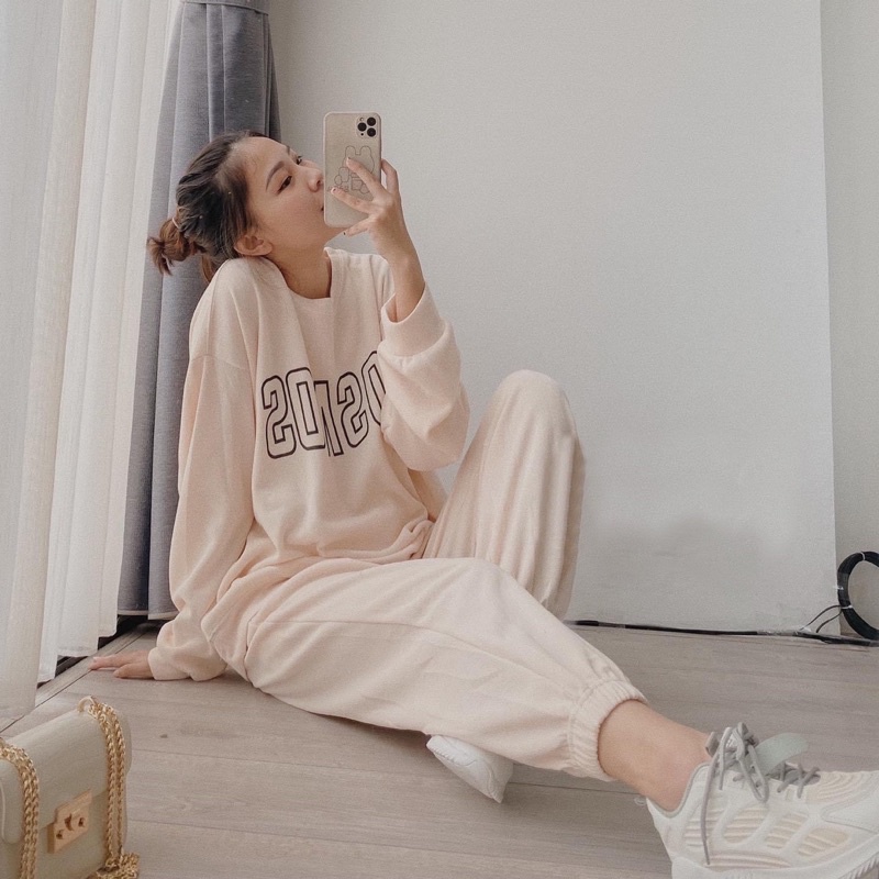 Set quần áo COSMOS loại 1 nỉ tăm [FREESHIP] Bộ nỉ áo dài tay quần jogger vải nỉ tăm form rộng | BigBuy360 - bigbuy360.vn