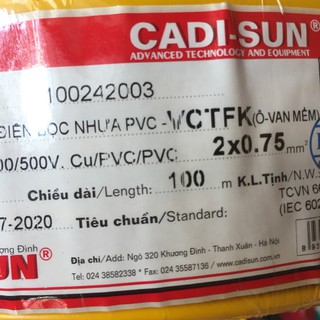 10 mét dây điện cadisun 2*0.75