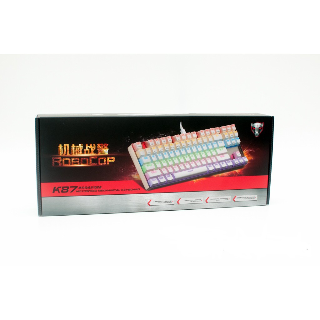 Bàn Phím Motospeed K87 Led Backlight Gaming Mechanical ( Trắng )