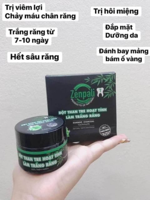 Bột than tre hoạt tính trắng răng zenpali