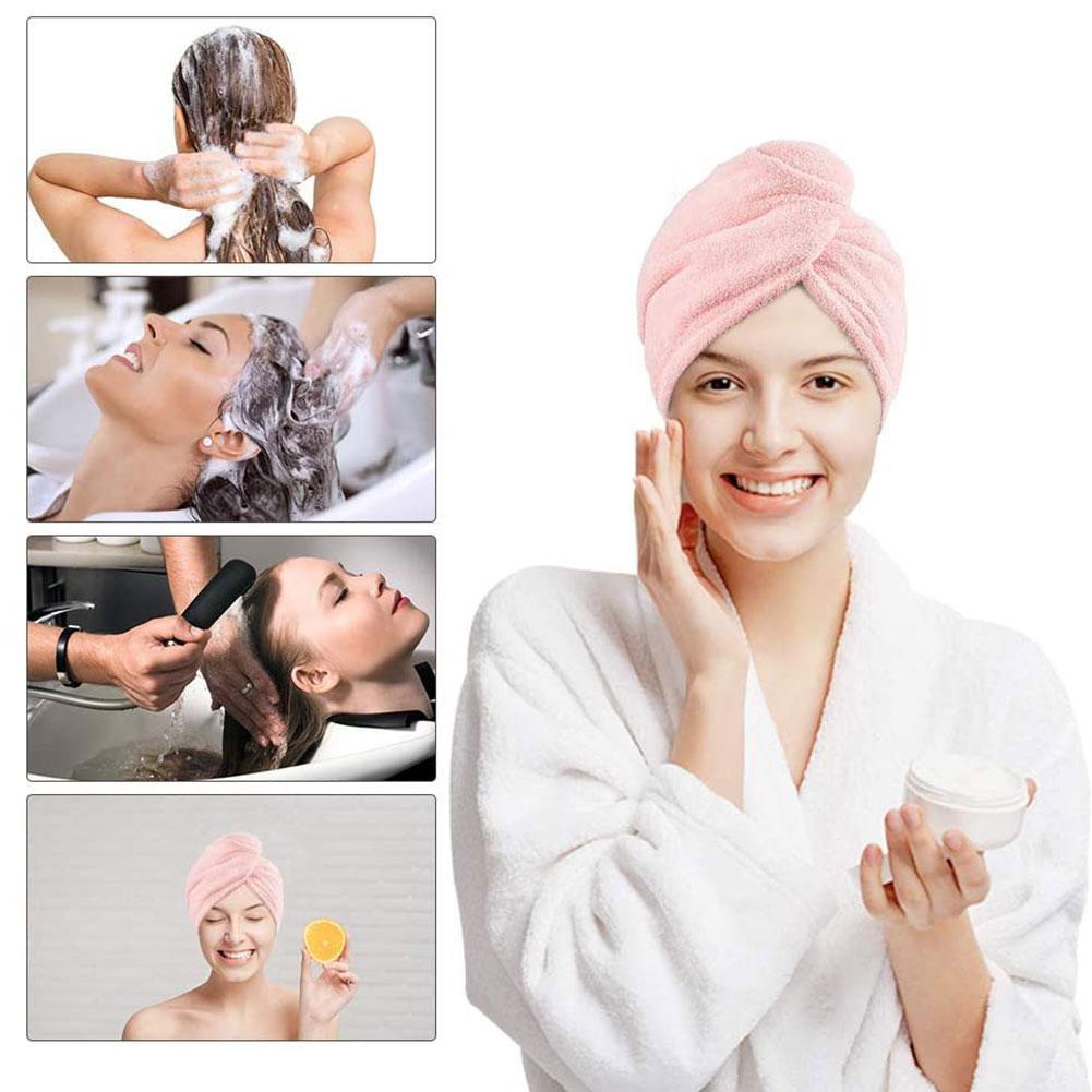 Mũ Trùm Đầu Sấy Khô Tóc Thấm Hút Nước Nhanh Chóng Bằng Vải Sợi Nhỏ X4Q7