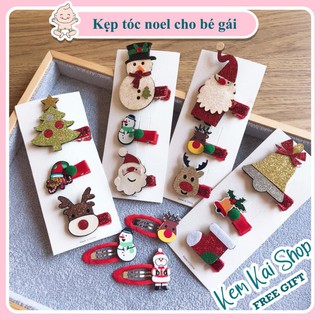 Set kẹp tóc noel xinh xắn cho bé gái