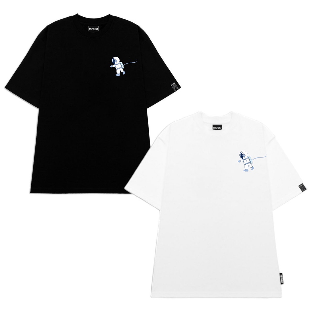 Áo thun tay lỡ phi hành gia nasa unisex form rộng , áo local brand chính hãng full tag nam nữ Nigust N128