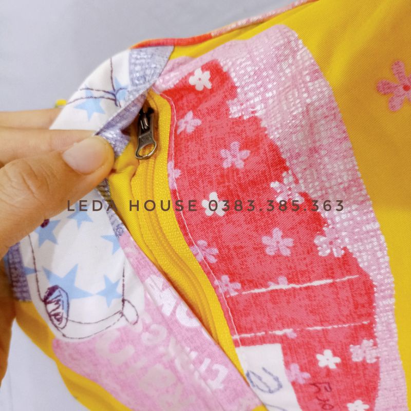 Gối cho bé vỏ gối cotton satin Hàn Quốc, ruột gối gòn lông vũ siêu êm ái 30*45