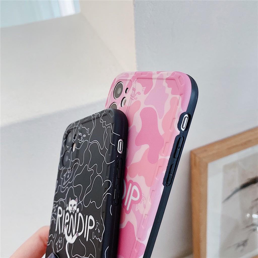 Soft Plastic Phone Case Camouflage RIPNDIP suitable for iPhone12 mini 11 PRO MAX 6/6s 7/8plus SE2 X/XS XR XSMAX #HG3943