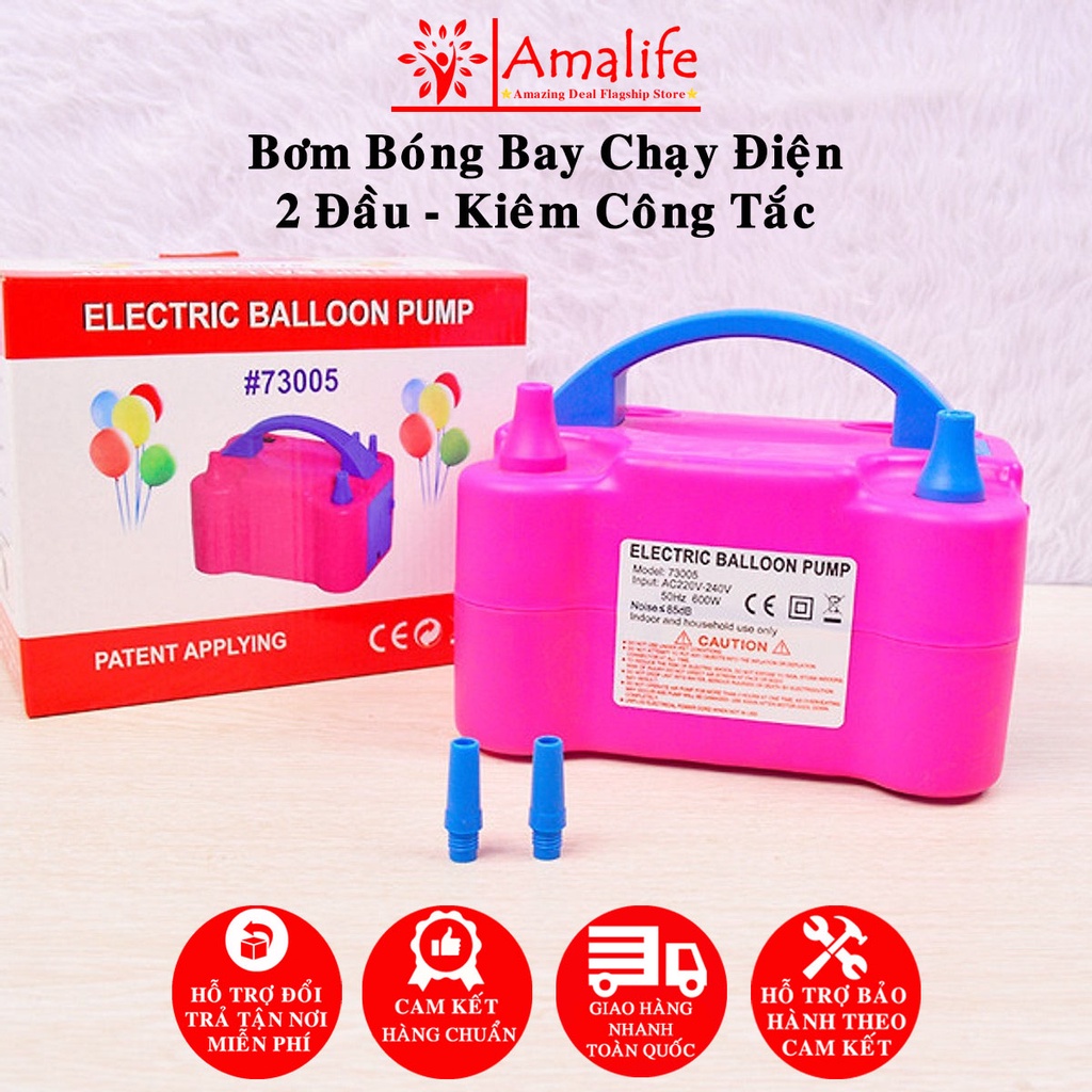 Máy Bơm Bóng Bay Bằng Điện Hãng Amalife – Máy Bơm Bong Bóng  2 Vòi Chạy Bằng Điện Cao Cấp