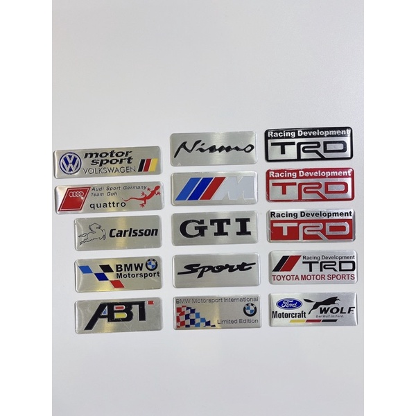 Tem nhôm dài TRD, BMW hãng xe oto cao cấp, có sẵn keo dán tiện dụng