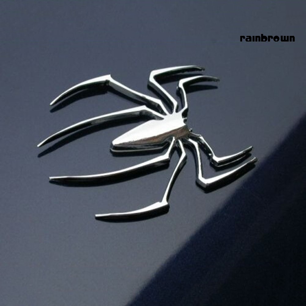 Miếng Dán Trang Trí Xe Hơi Hình Con Nhện 3d Bằng Kim Loại