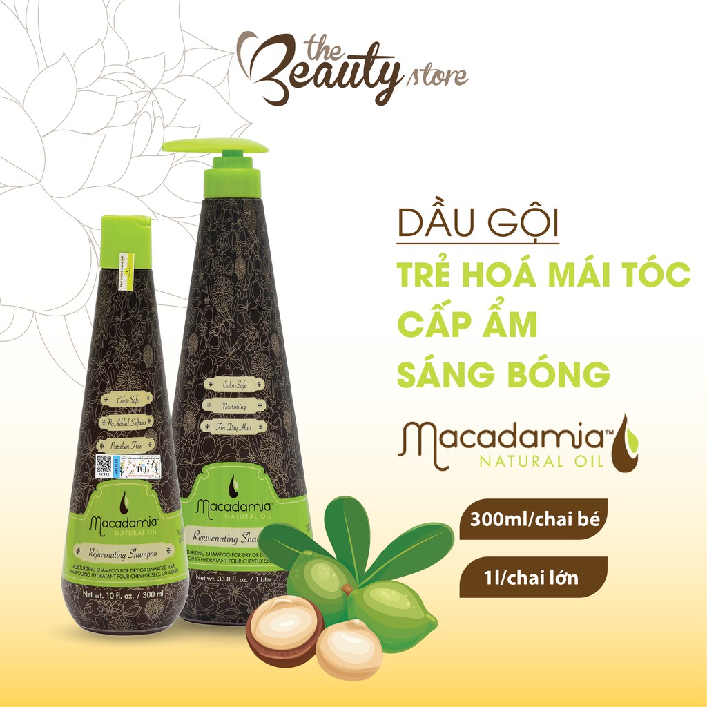 Dầu Gội Giúp Trẻ Hoá Mái Tóc Hư Tổn Macadamia, Cấp Ẩm Cho Tóc Chắc Khoẻ, Sáng Bóng Loại 300ml- 1000ml M_3020