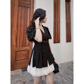 Set vest kèm chân váy ly