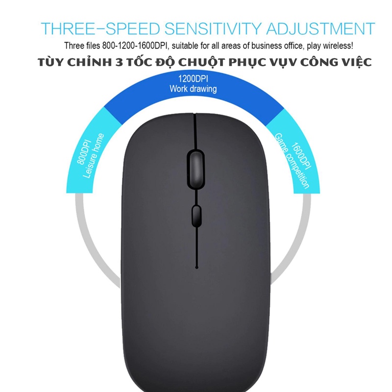 Chuột Không Dây Bluetooth Sạc Pin Kiểu Táo Click Êm Không Âm Thanh Led Đổi Màu wireless 2.4G bin sạc kết nối nhanh nhậy
