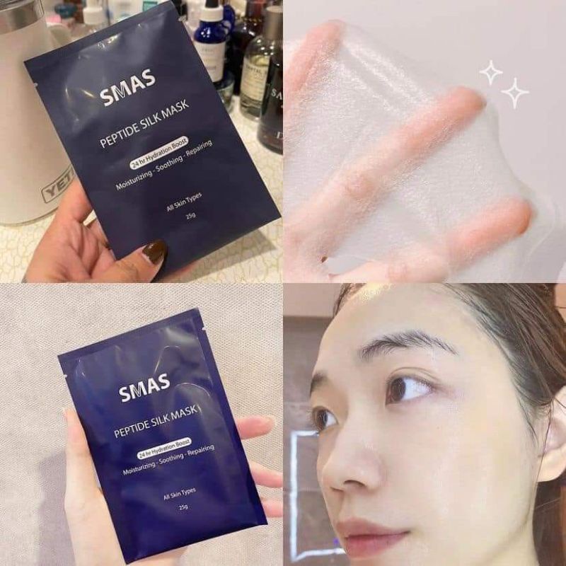 Mặt Nạ Cấp Ẩm, Phục Hồi Da Smas Peptide Silk Mask 24h Hydration