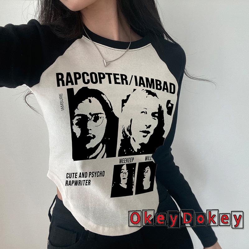 Áo Thun Nữ Tay Dài In Họa Tiết OKDK-Y2K Thời Trang Mùa Thu