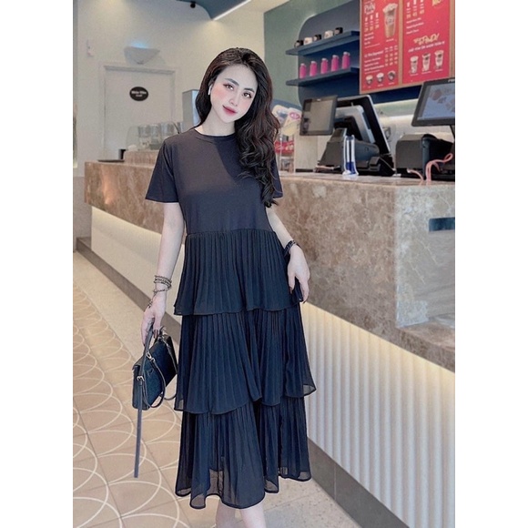 Váy bầu suông tầng thời trang măc bầu và sau sinh