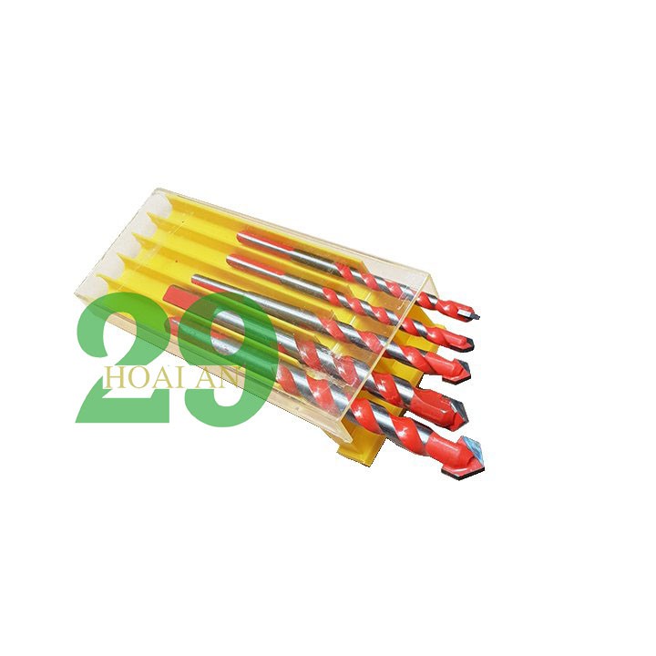 Bộ 5 mũi khoan tường, bê tông... đa năng cho máy khoan tay, bắn vít Tặng Găng Tay Bảo Hộ