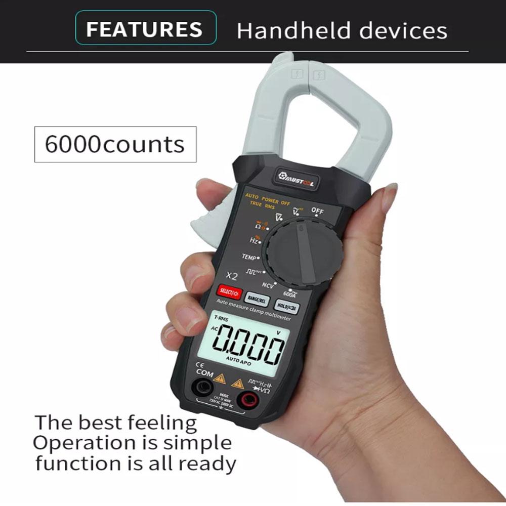 MUSTOOL X2 Pocket 6000 Counts True RMS Clamp Meter AC Voltage&Current Digital Multimeter Automatic