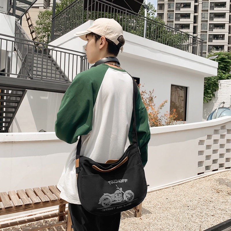 Túi Xách Canvas Cỡ Lớn In Họa Tiết Thời Trang Cho Học Sinh