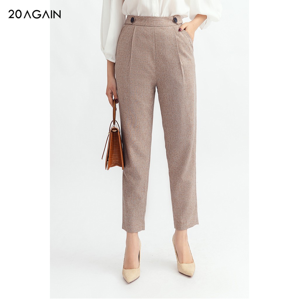 Quần suông nữ xếp 2 ly 20AGAIN đủ màu, đủ size, thanh lịch sang trọng QAA1121 | BigBuy360 - bigbuy360.vn
