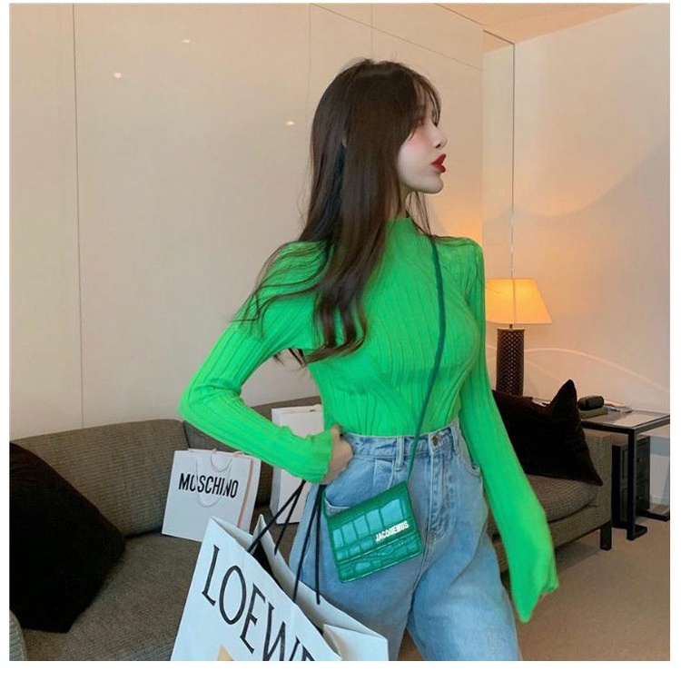 Áo Sweater Dệt Kim Dáng Ôm Phong Cách Thời Trang Hàn Quốc Dành Cho Nữ