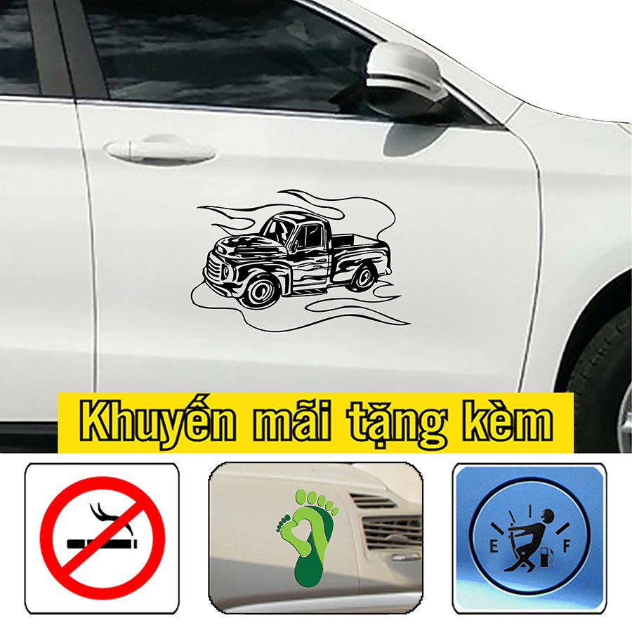 Decal dán sườn ô tô, tem dán sườn xe 4 chỗ, 5 chỗ, xe SUV logo phong cách