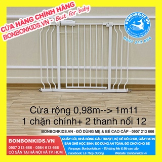 Thanh chắn cửa, chắn cầu thang Umoo không khoan tường ( Kích thước 98cm đến 111cm )