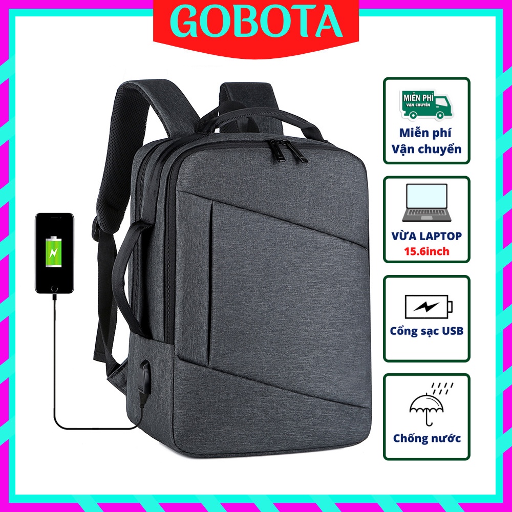 Balo Nam Nữ Đa Chức Năng Ngăn Chống Sốc Cho Laptop 15'6 Và Ipad Kết Hợp Ngăn Vali Quần Áo GOBOTA BL130