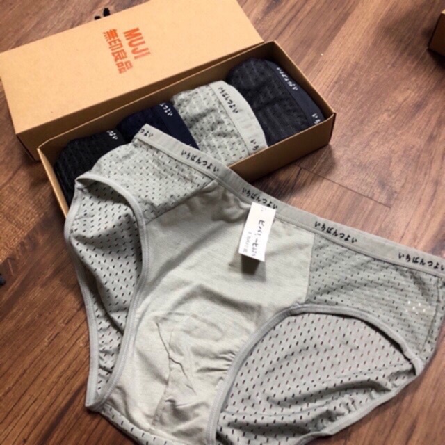 Hộp 4 Quần Lót Nam  Chéo Thông Hơi Xuất Nhật