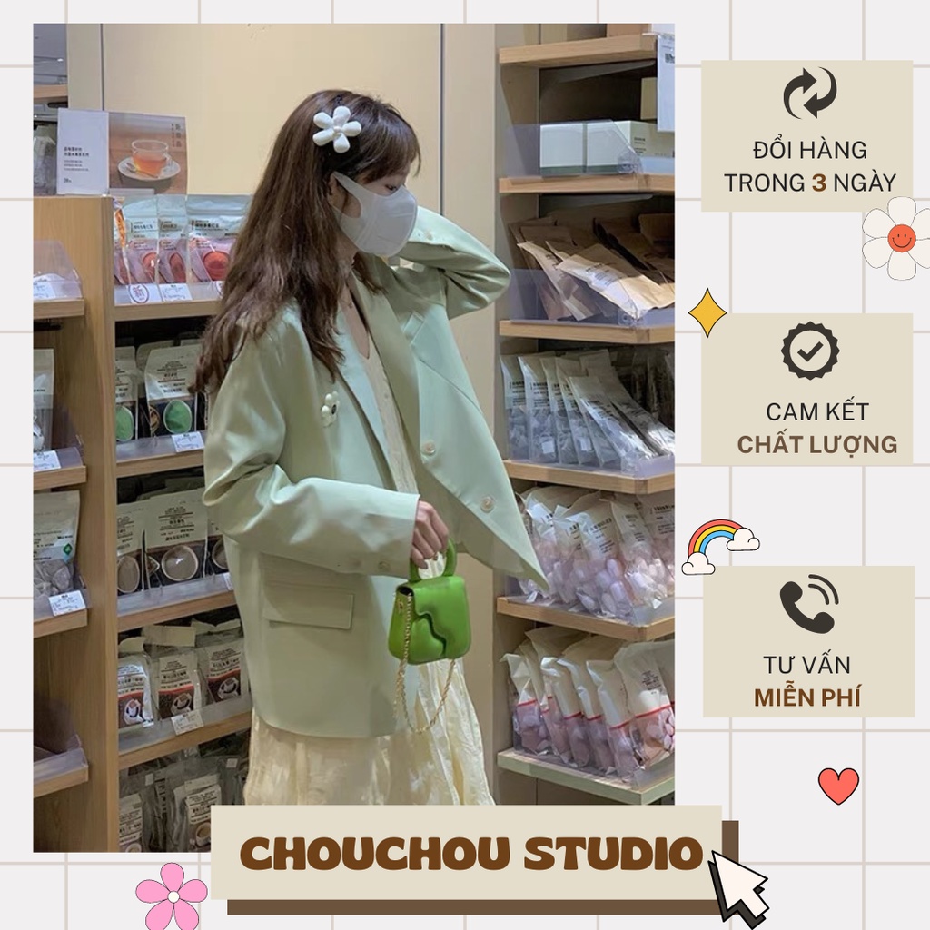 Blazer Màu Xanh Mint Nhạt Phong Cách Hàn Quốc Hàng Thiết Kế
