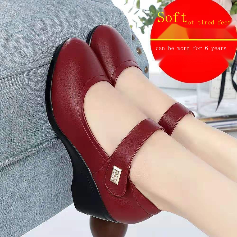 Mi Zun Dadong Giày Đế Mềm Khóa Dán Nhỏ Nhắn Dành Cho Phụ Nữ Trung Niên Mặc Sườn Xám
