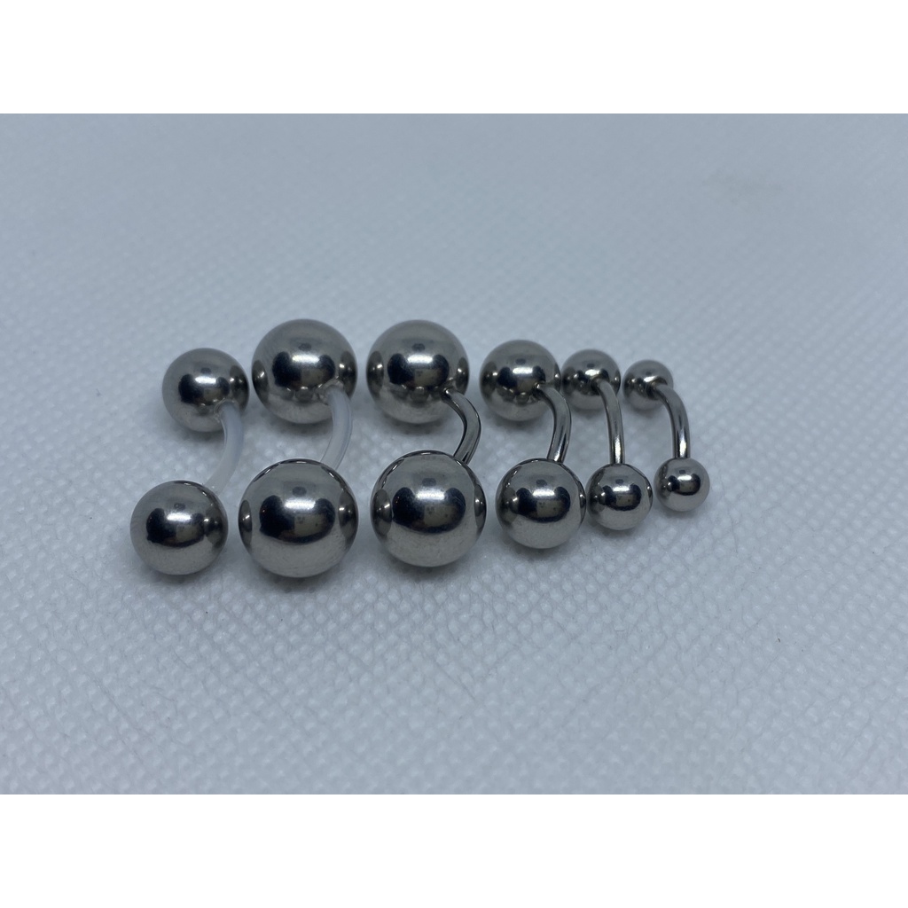 Khuyên Tạ Tròn Inox 5/6/8/10mm THÂN CONG dài 8/12mm