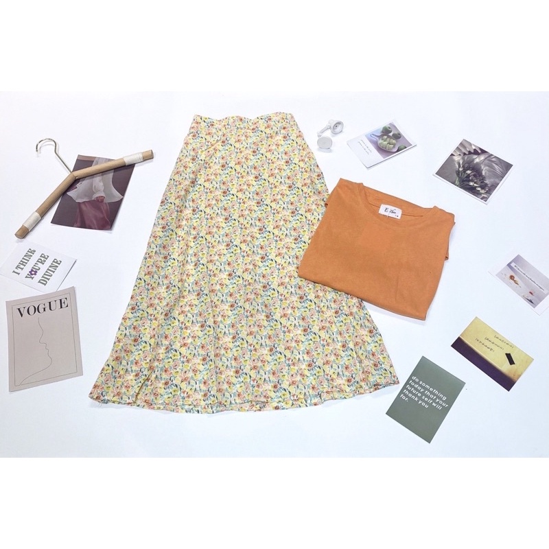 Chân váy hoa nhí vintage dáng suông A Ulzzang style🌸 Cv6655 Hàng Quảng Châu