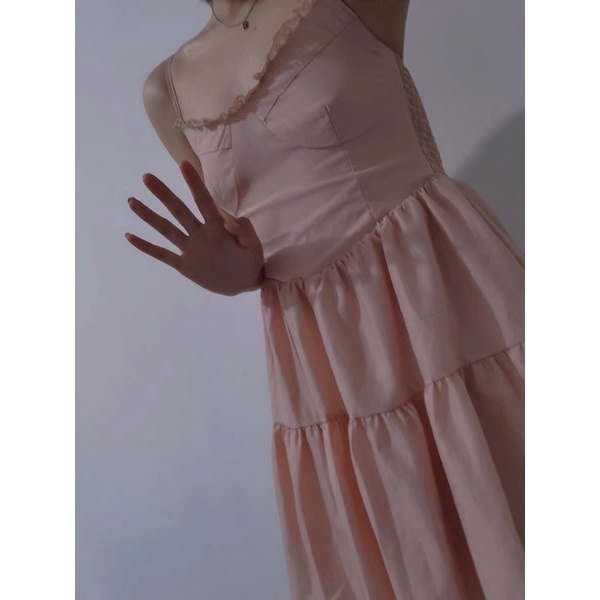 |PINKY DRESS| Đầm hai dây hồng bánh bèo TLÉA