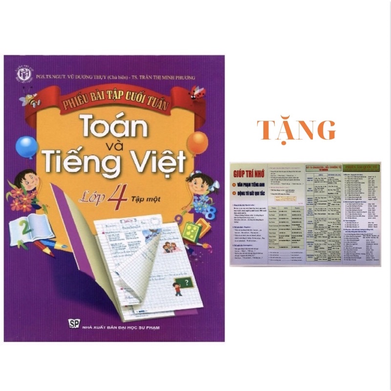 Sách - Phiếu bài tập cuối tuần Toán và Tiếng việt lớp 4 tập 1