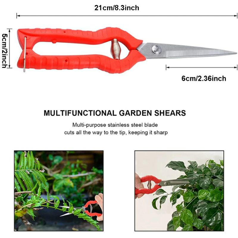 Kéo cắt tỉa cành, cắt tỉa hoa dài 20 cm lưỡi răng cưa
