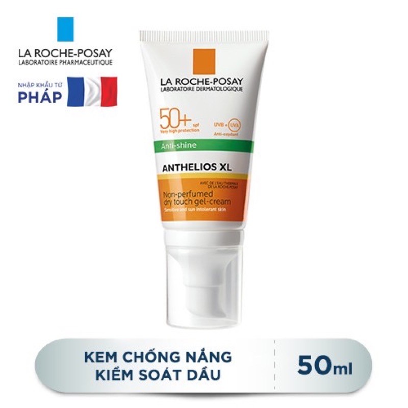 Kem chống nắng Laroche Posay Anthelios XL Dry Touch SPF50+ Kiềm Dầu_Da Mụn - Dạng Kem Không Màu và Có Màu tuýp 50ml