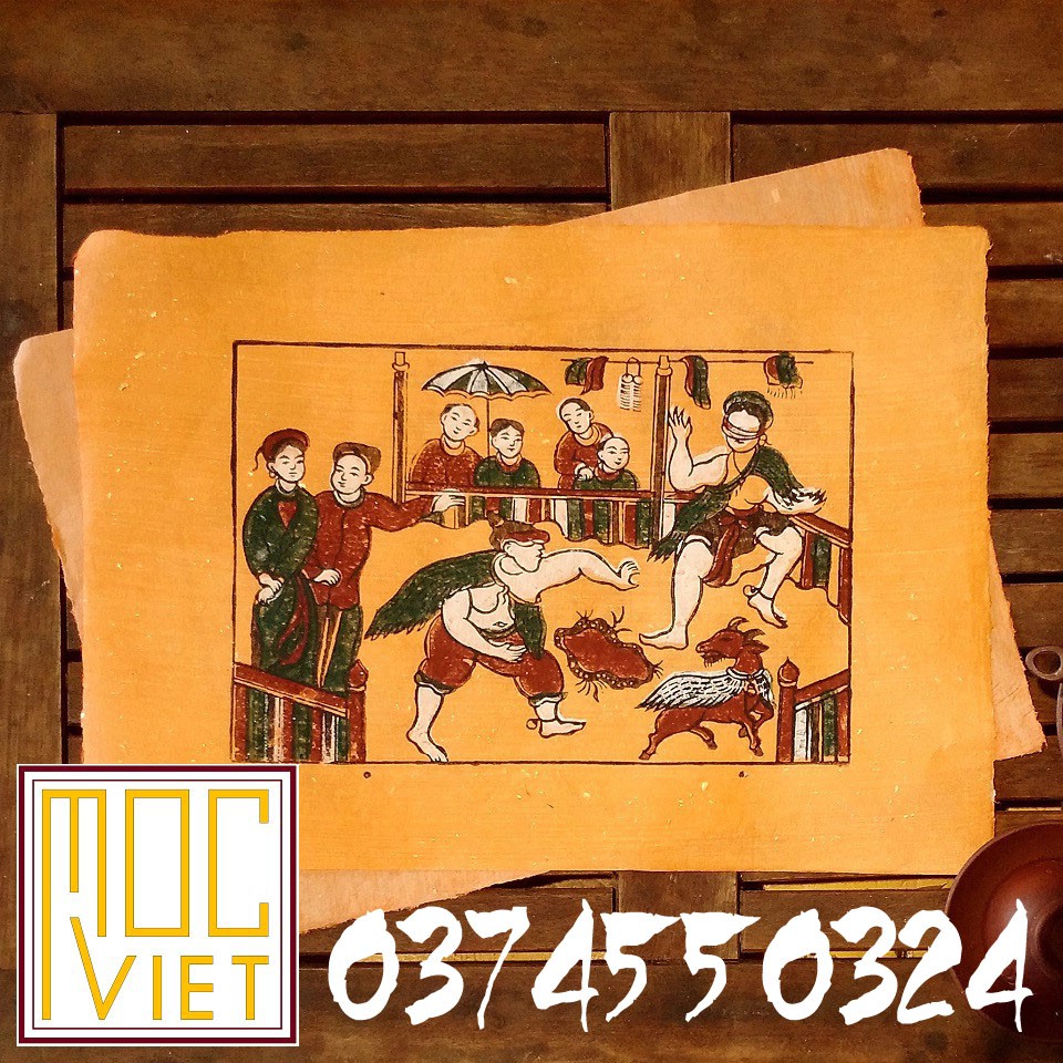 Tranh Đông Hồ Bịt Mắt Bắt Dê