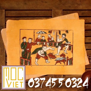 Tranh Đông Hồ Bịt Mắt Bắt Dê