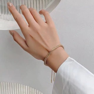 Vòng Tay Dây Xích Dày Mạ Vàng 18K Điều Chỉnh Được
