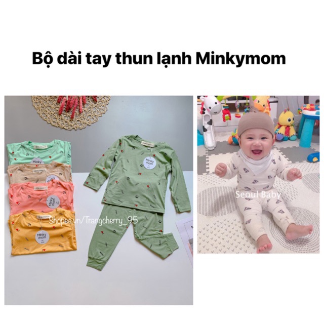 SALE !!Bộ Quần Áo Trẻ Em Dài Tay Thun Lạnh Cho Bé 8-18kg