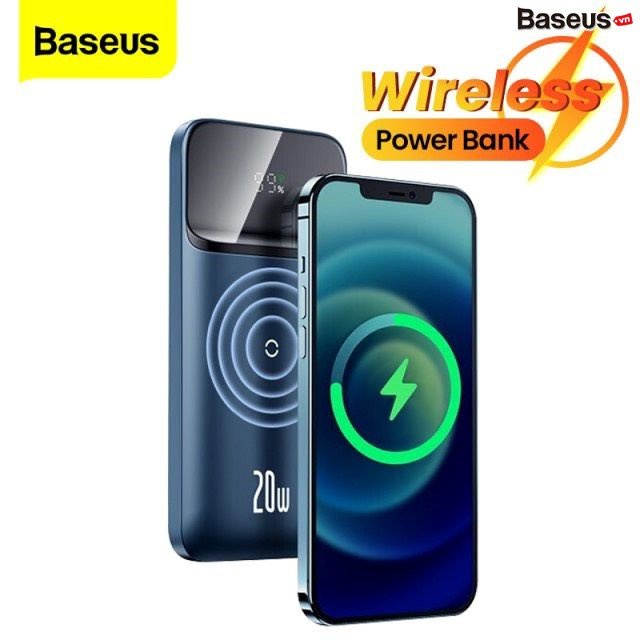 Pin Dự Phòng Sạc Nhanh Không Dây Baseus 10000mAh 20W kèm dây Type-C 50cm