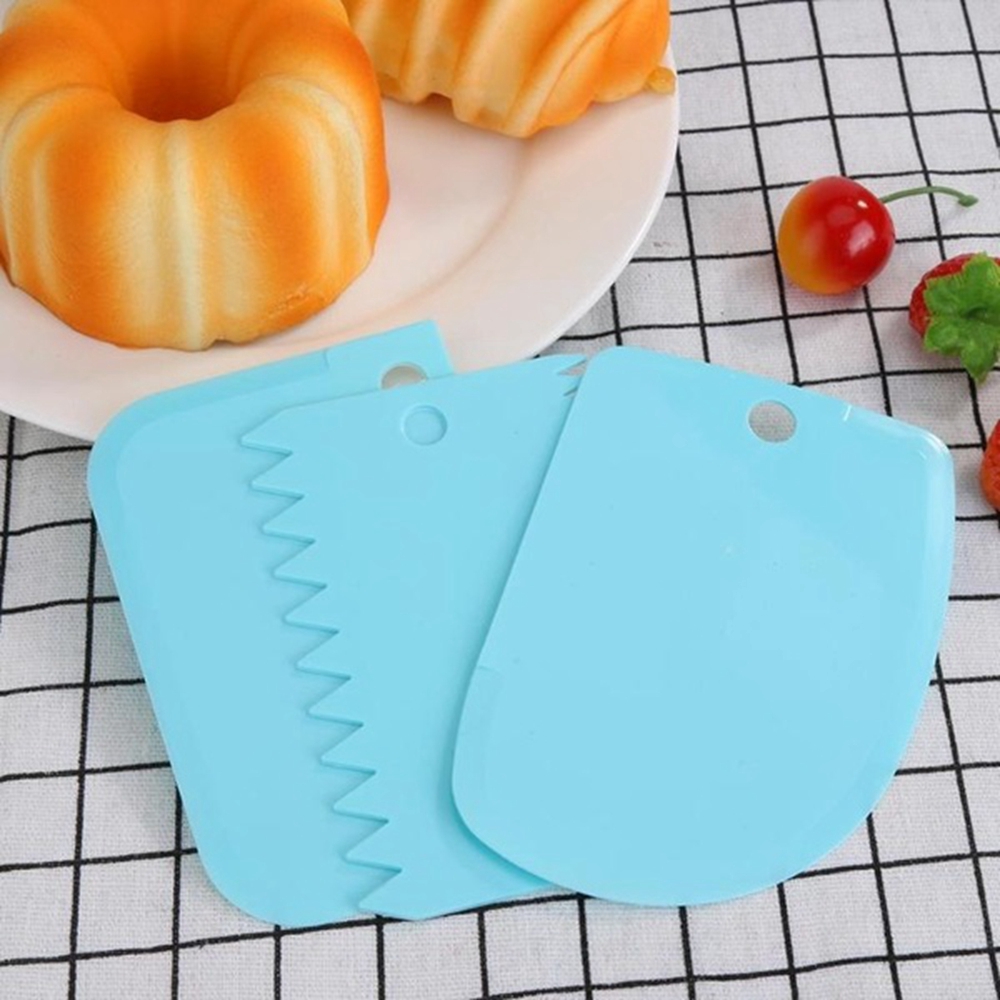ANEMONE 3Pcs/Set Plastic Jagged Edge Smooth Dough Cutter Scraper