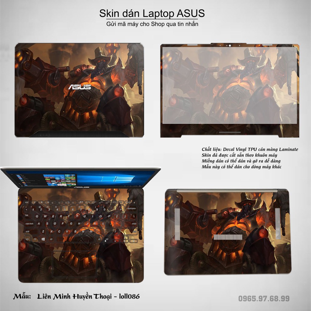 Skin dán Laptop Asus in hình Liên Minh Huyền Thoại nhiều mẫu 12 (inbox mã máy cho Shop)