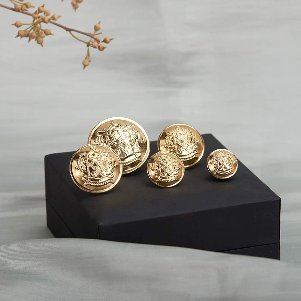 Nút kim loại BENECREAT CREST cho áo khoác blazer phong cách vintage 15mm 18mm 23mm 25mm 30mm