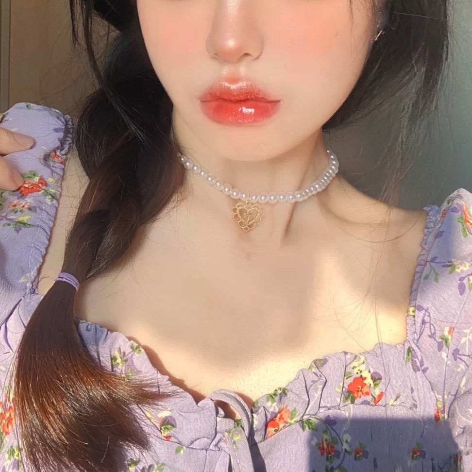 Vòng cổ nữ dây chuyền lolita dễ thương ngọt ngào khuyên tim V61