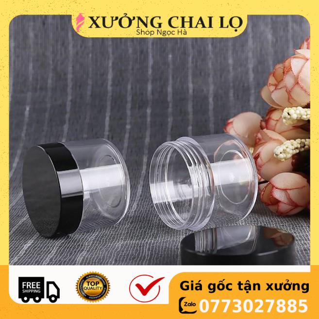 Hũ Chiết Mỹ Phẩm ❤ GIÁ RẺ NHẤT ❤ Hủ nhựa chiết mỹ phẩm tròn 20g,30g,50g nắp đen đựng kem , phụ kiện du lịch