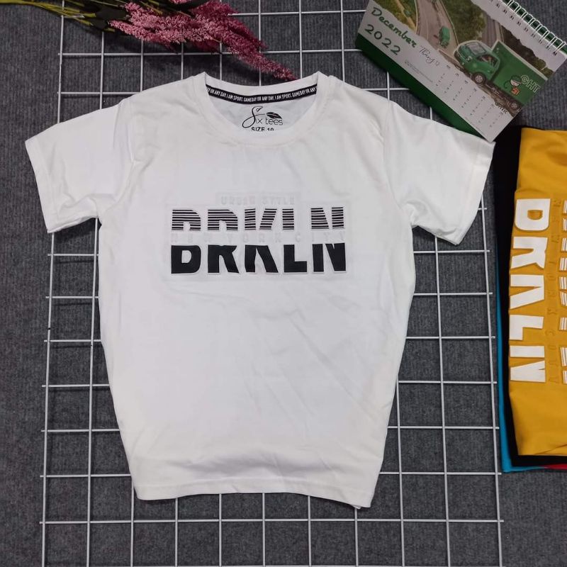 Áo thun cotton 100% chính phẩm hàng shop dập nổi cho bé trai size cồ