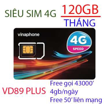 SIM 4G VINA VD149 tặng 120gb/tháng 4GB/NGÀY gọi nội mạng miễn phí+ 200p ngoại mạng