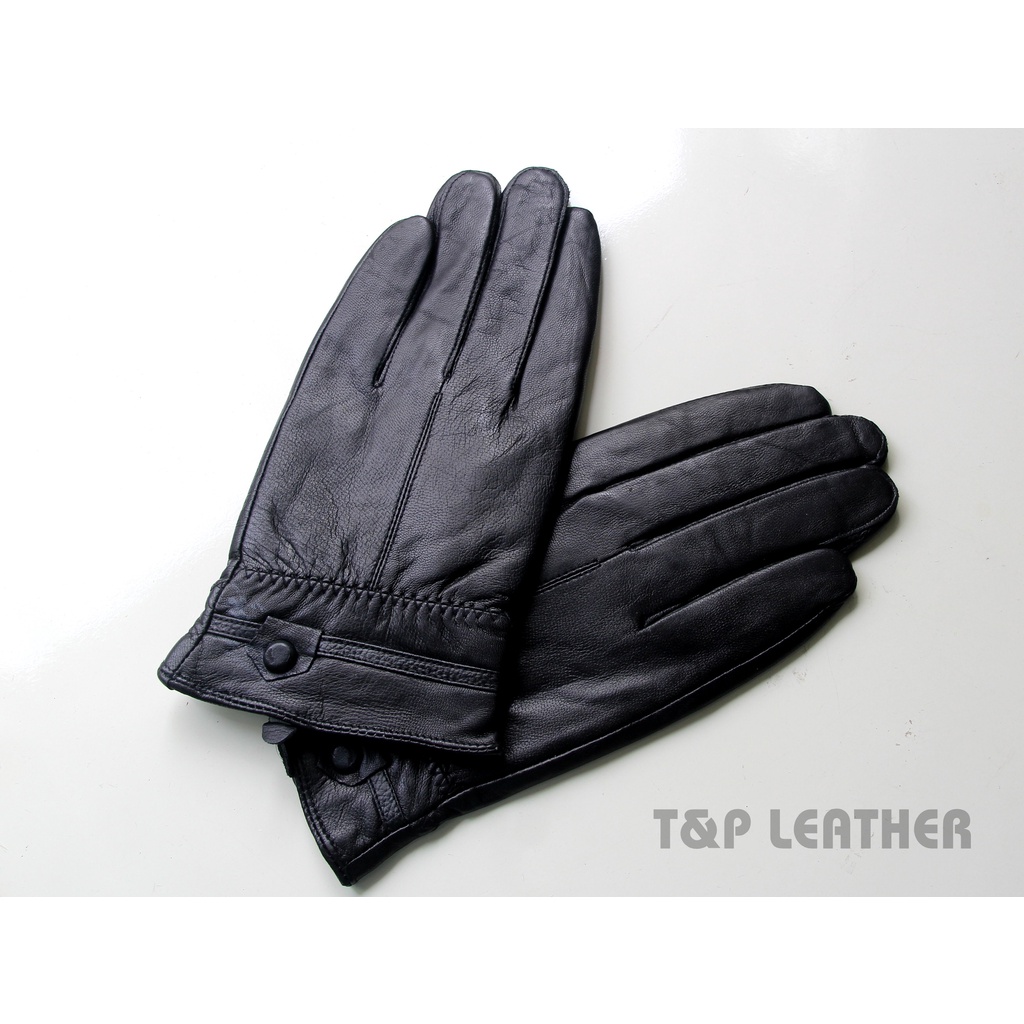Găng tay da thật dành cho nam Da cừu thật 100% Lót nỉ ấm áp Xưởng sản xuất thumbnail