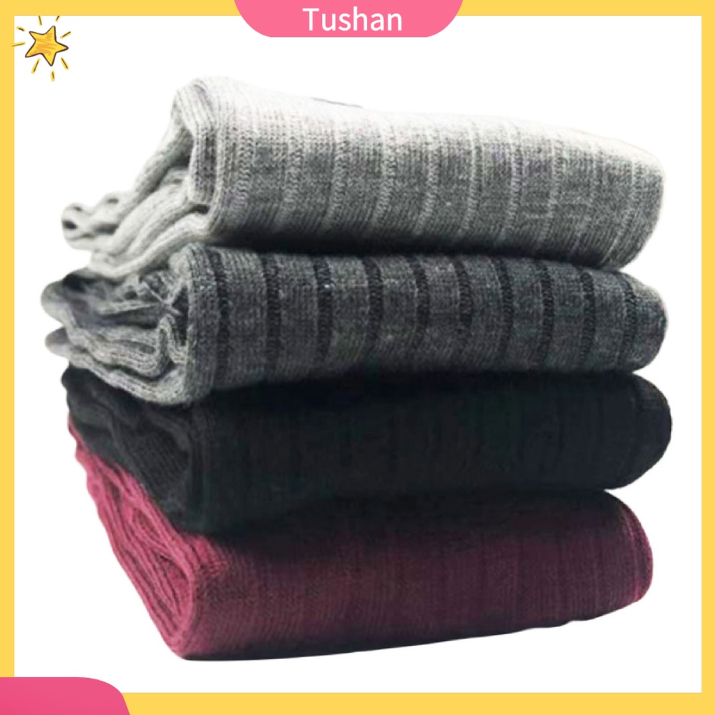 Đôi Tất Đầu Gối Ấm Áp Bằng Cotton Dày Thời Trang Mùa Đông